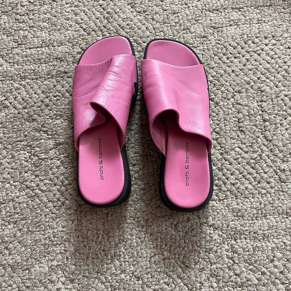 pink platform leather sandals - super soft leather